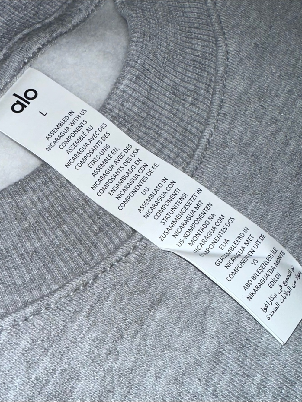 Alo Yoga Accolade Crewneck Pullover Sweatshirt Heather Grey Size Large - Picture 6 of 11